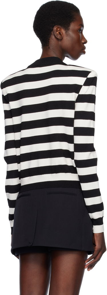 Пуловер Balmain Balmain Knit Striped Cardigan with Face Design Черно | EF0KL133KI32, 2