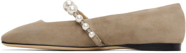 Кецове и обувки Jimmy Choo Jimmy Choo Ade Pearl Ballerina Flats Бежово | ADE FLAT SZR, 2