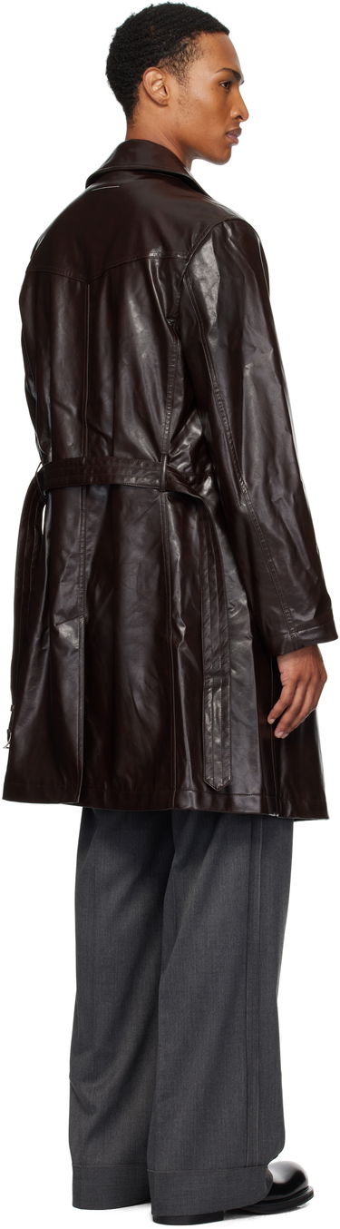 Тренчкот Maison Margiela MM6 Maison Margiela Double-Breasted Faux-Leather Jacket Кафяво | SH0AH0006 M35465, 2
