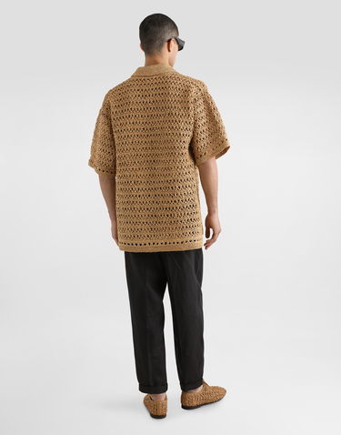 Поло тениска Dolce & Gabbana Dolce & Gabbana Crochet Polo Shirt Бежово | GXZ58TJAIRDA0591, 2
