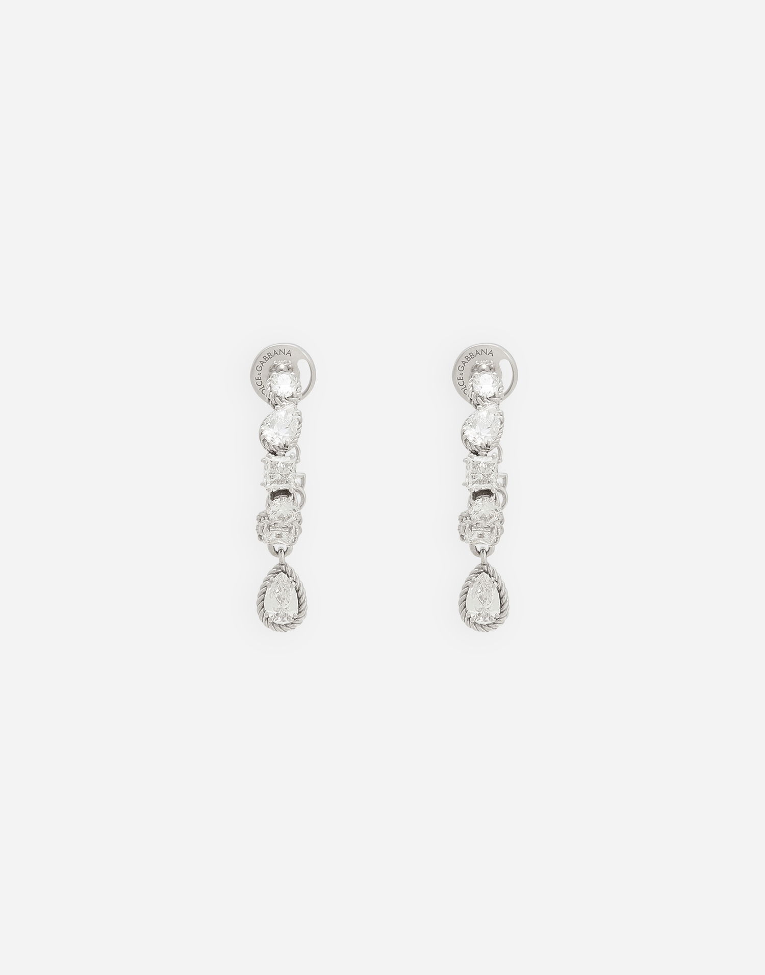 Обеци Dolce & Gabbana 18K White Gold Easy Diamond Earrings Металик | WEQD1GWDIA180001, 0