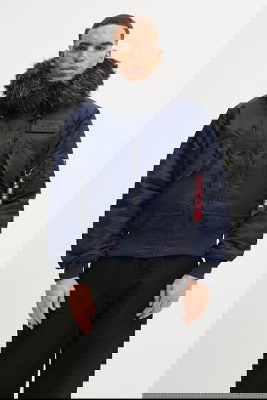 Яке бомбър Alpha Industries 45/P Hooded Custom Faux Fur Bomber Jacket Тъмно синьо | 113145, 0