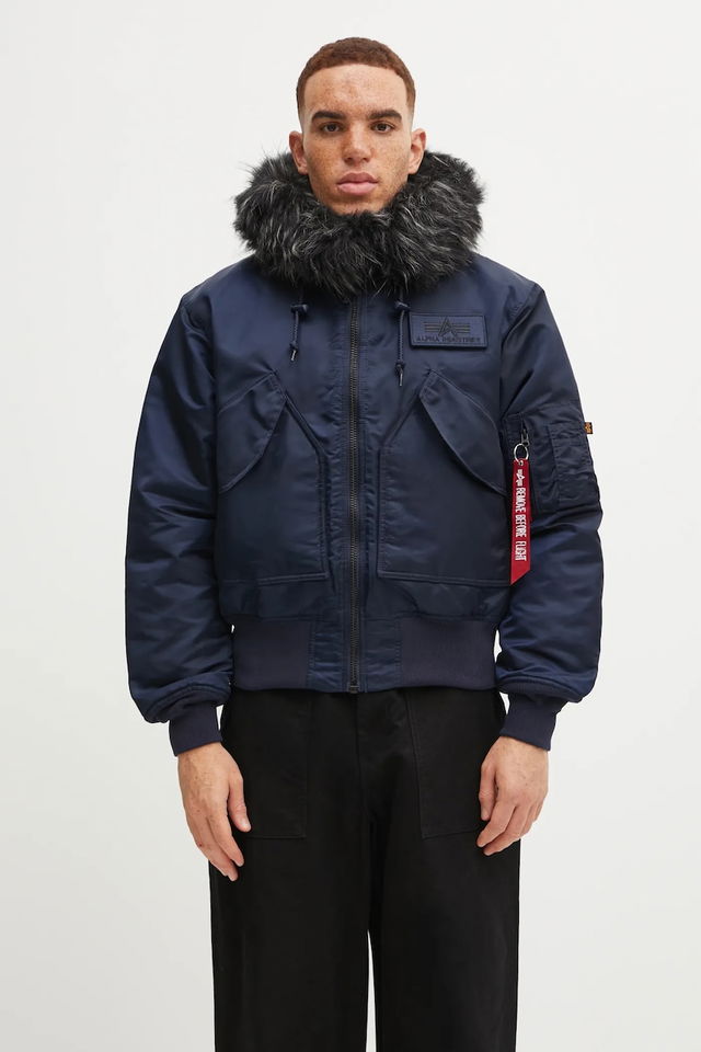 45/P Hooded Custom Faux Fur Bomber Jacket