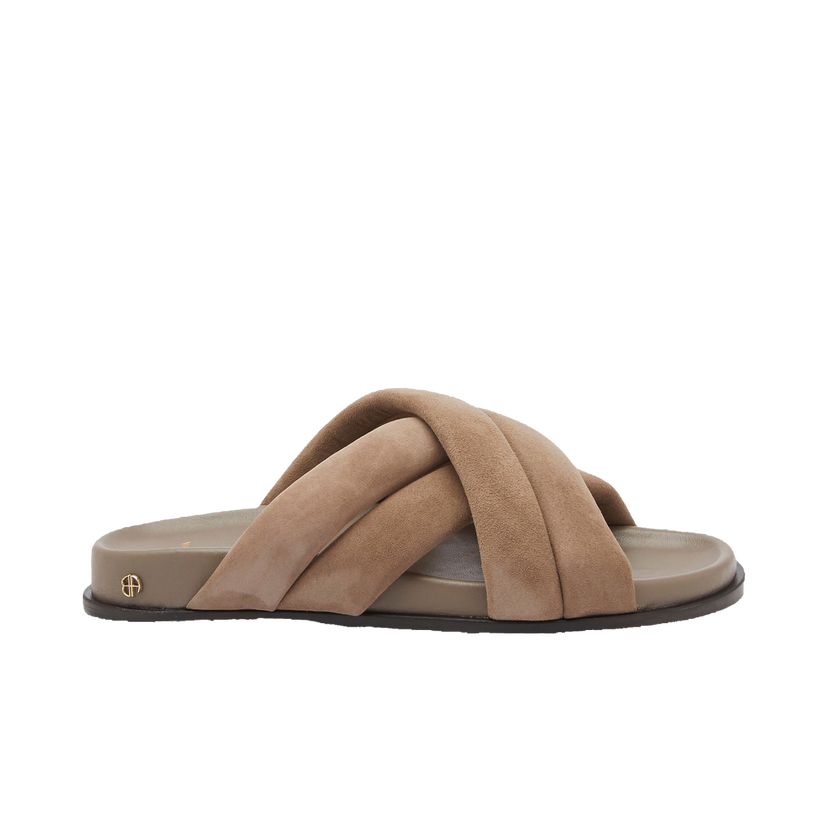 Кецове и обувки Anine Bing Lizzie Suede Slides Сиво | A-14-10250-BWN30