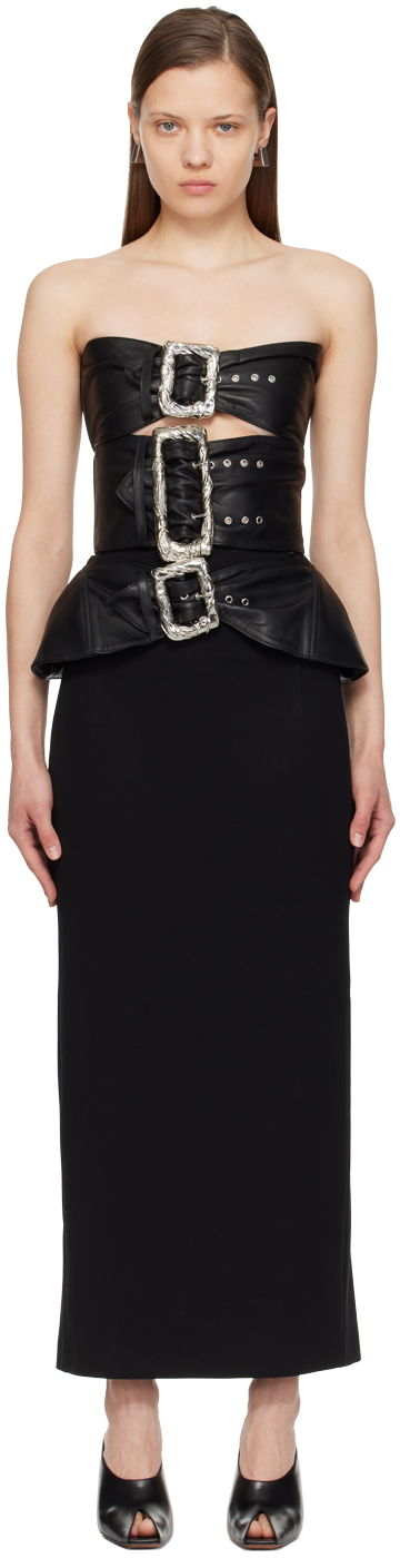 Pокля Jean Paul Gaultier Gaultier Buckle Maxi Dress Черно | 24/25-F-RO127-L016-00, 0