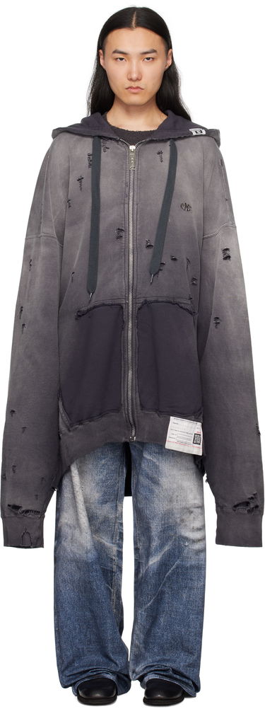 Суитчър Maison MIHARA YASUHIRO Maison MIHARA YASUHIRO Sun Faded Distressed Zip Hoodie Сиво | A14PK531, 0