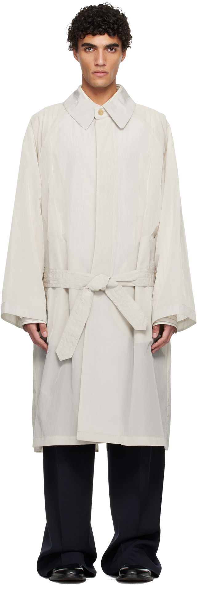 Hed Mayner Crinkled Trench Coat