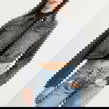 Яке Marine Serre Marine Serre Moon Laser Denim Crop Jacket Сиво | WJA041BCDEN0006-GR90, 2