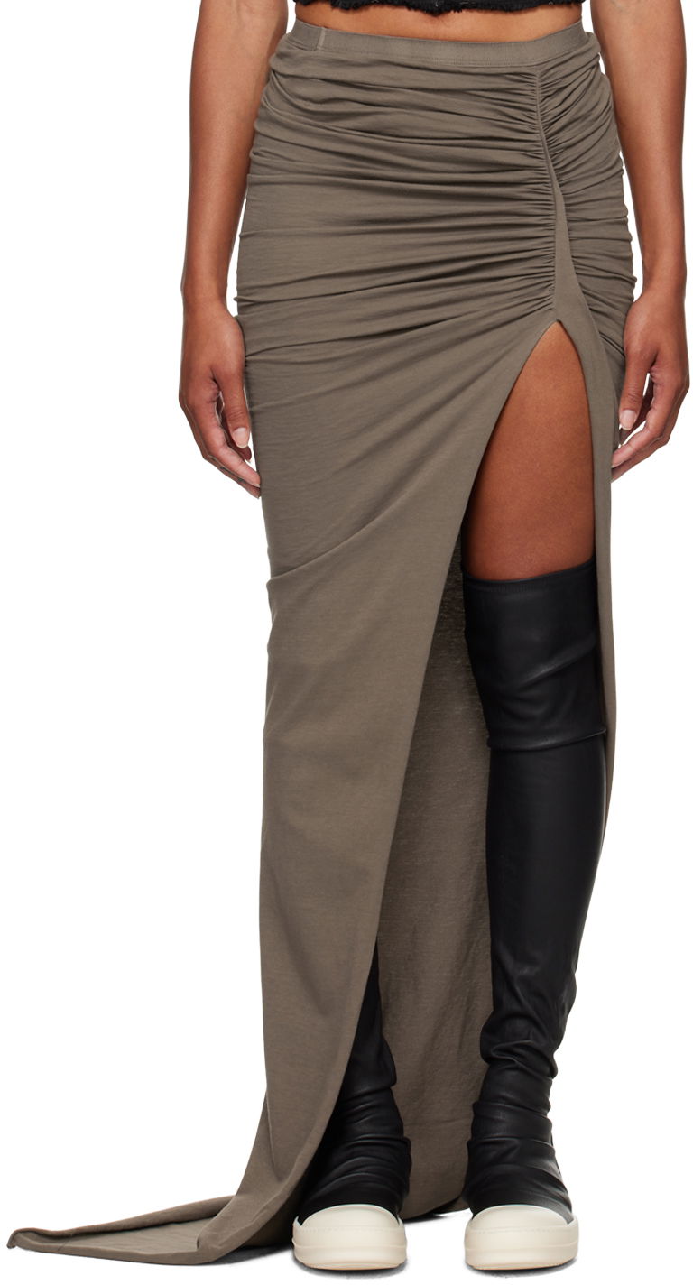 Пола Rick Owens Maxi Skirt Сиво | DS02D2334 RN, 0