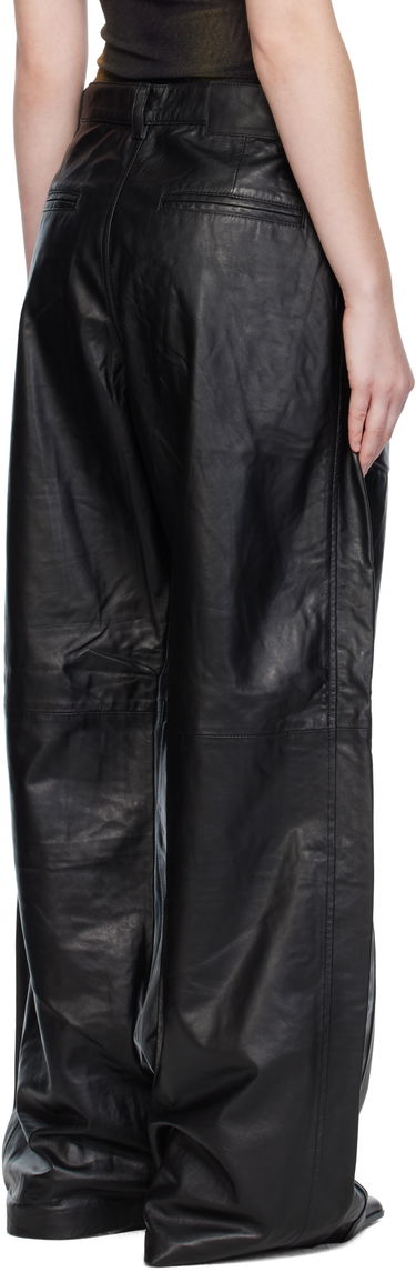 Панталони R13 R13 Pleated Wide Leg Leather Pants Черно | R13WR440-R426A, 2