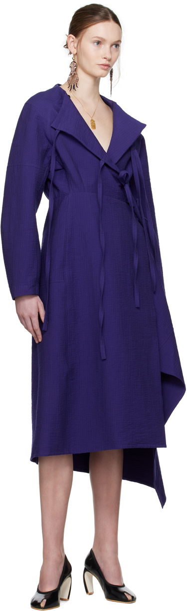 Pокля Tory Burch Tory Burch Cotton Wrap Midi Dress Лилаво | 173644-433, 4