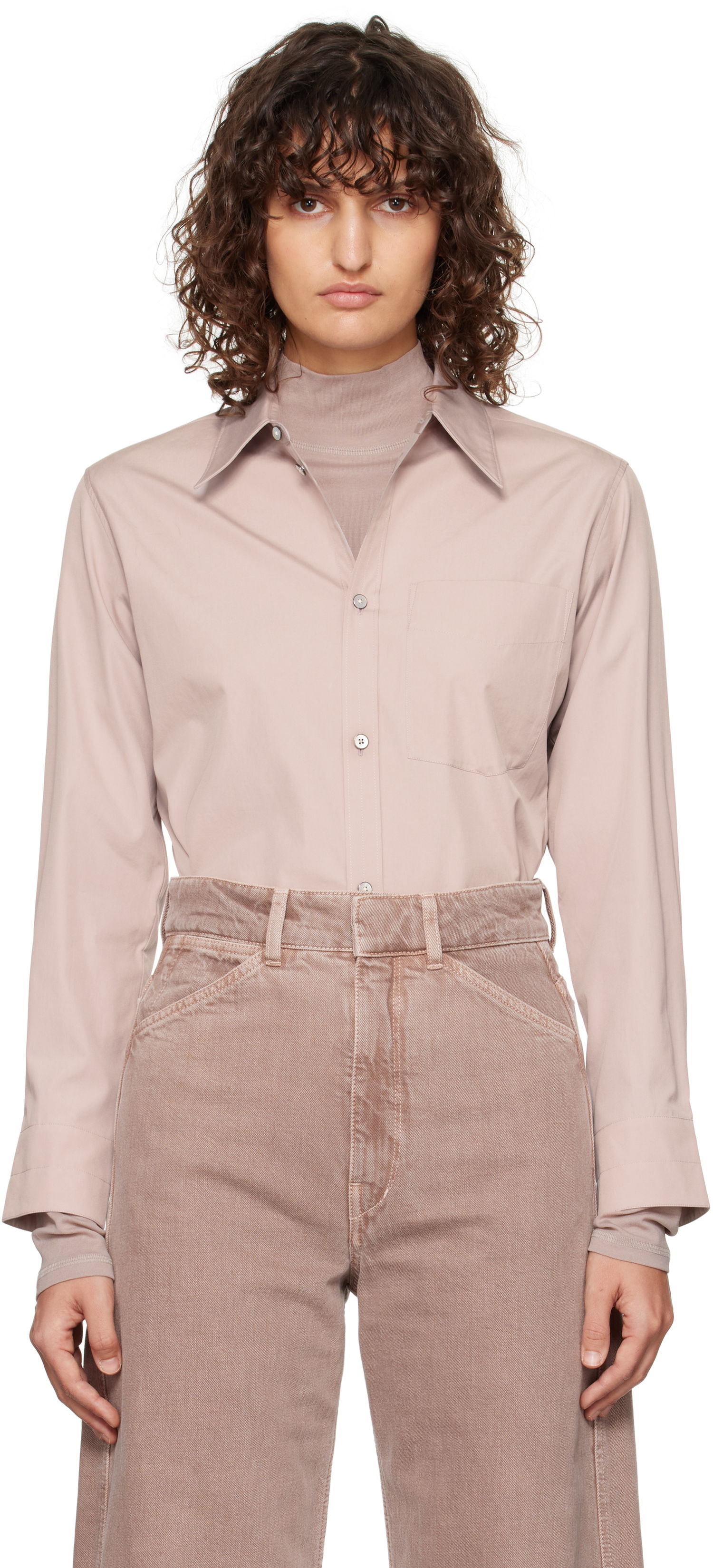 Риза LEMAIRE LEMAIRE Fitted Shirt Розово | SH1130 LF839, 0
