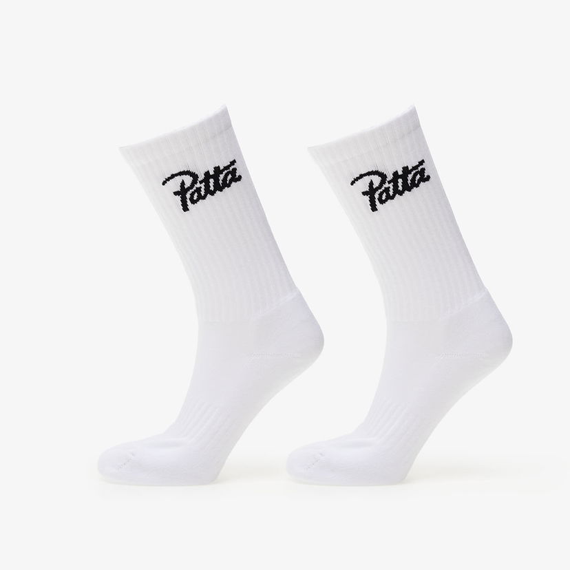 Чорапи Patta Script Logo Sport Socks 2-Pack Бяло | POC-BS24-2020-396-0250-002