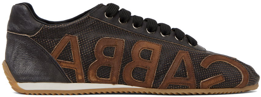 Кецове и обувки Dolce & Gabbana Brown Perforated Sneakers Кафяво | CS1947AJ621, 0