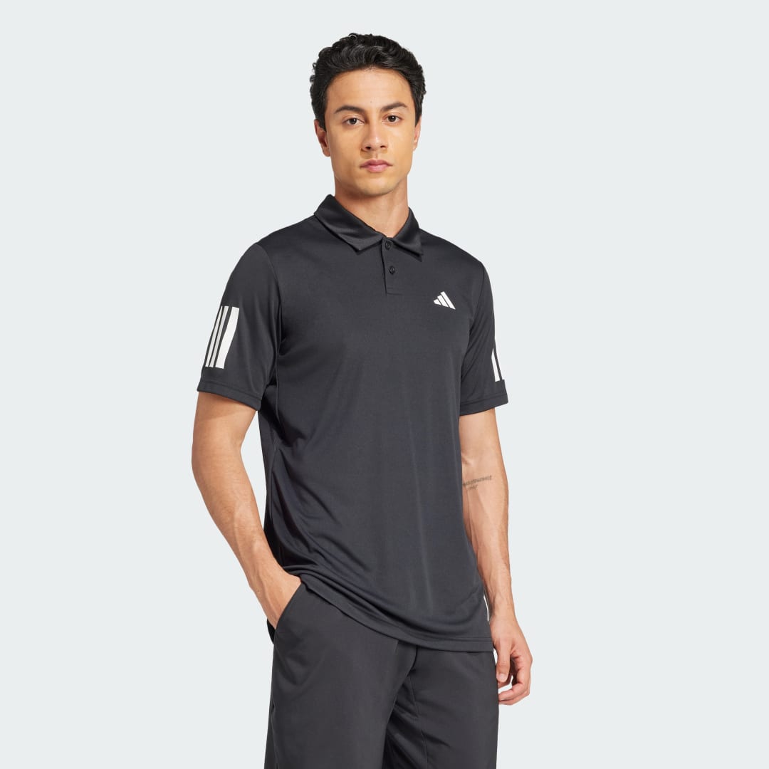 Поло тениска adidas Performance 3-Stripes Tennis Polo Shirt Черно | JG0985, 1
