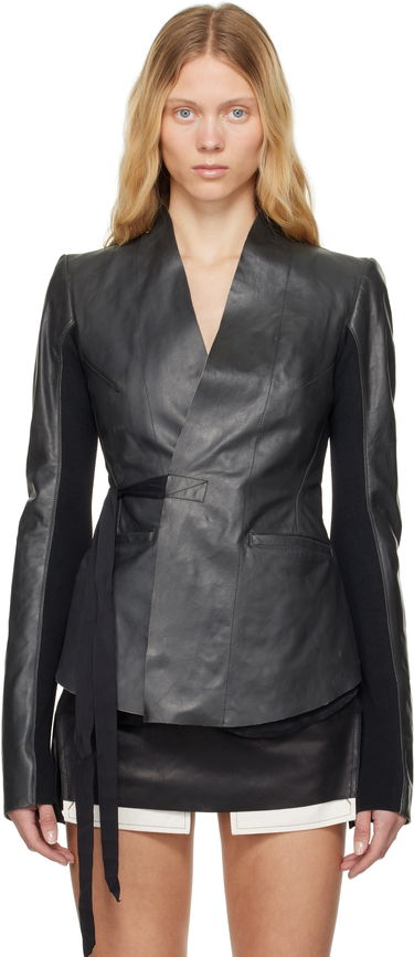 Яке Rick Owens Rick Owens Hollywood Tamponato Calf Leather Wrap Jacket Черно | RP01E7749 LTP, 0