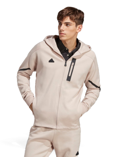 Суитчър adidas Performance Designed For Gameday Full-Zip Бежово | IC8047