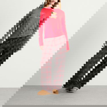 Пижама SKIMS SKIMS x CPFM Long Sleeve & Flannel Pant Sleep Set Teddy Bear Print Многоцветен | ST-SET-10060W-RBP, 4