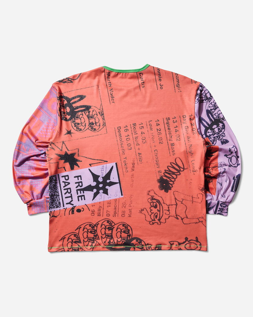 Фланелка Chopova Lowena Poster Print Oversized Jersey Top Оранжево
 | 2404 MLT