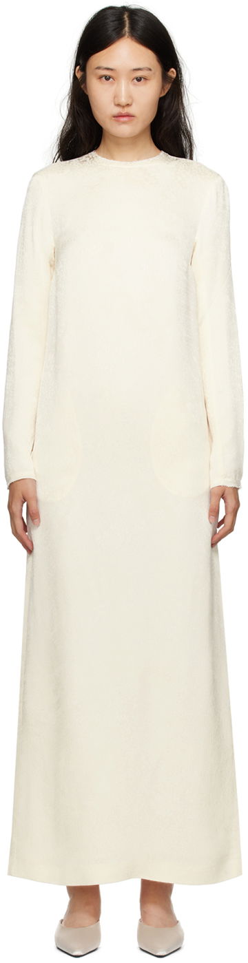 Pокля TOTEME TOTEME Jacquard Maxi Dress Бяло | 233-6036-277, 0