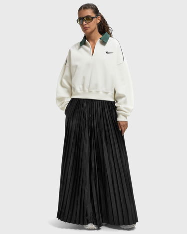 Суитчър Nike Collared Quarter-Zip Cropped Sweatshirt Бяло | IO8837-133, 2