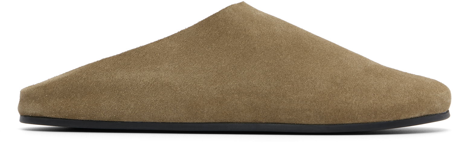 Кецове и обувки The Row The Row Hudson Suede Slide Loafers Зелено | F1705-L302, 0