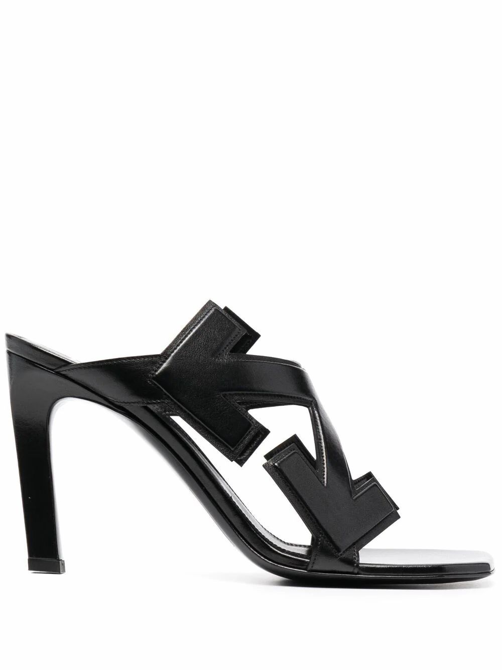 Кецове и обувки Off-White Off-White Arrow Leather Heeled Sandals Черно | OWIH010S21LEA0011000, 0