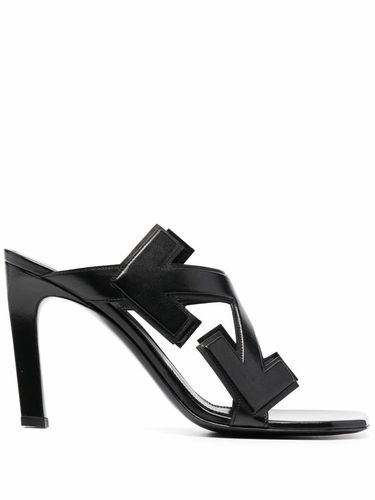 Кецове и обувки Off-White Off-White Arrow Leather Heeled Sandals Черно | OWIH010S21LEA0011000, 0