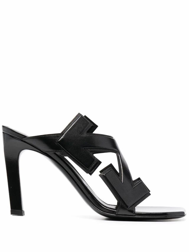 Off-White Arrow Leather Heeled Sandals