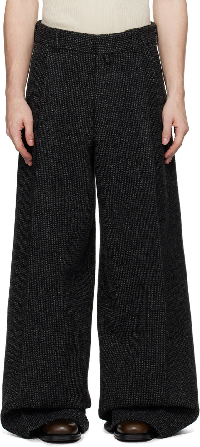 Панталони Dries Van Noten Wide Pleated Trousers Черно | 242-020909-9216