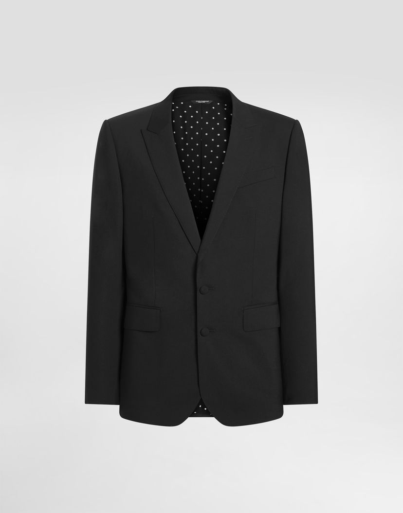 Яке Dolce & Gabbana Single-breasted New Martini Canvas Jacket Черно | G2VZ7TFUBFTN0000