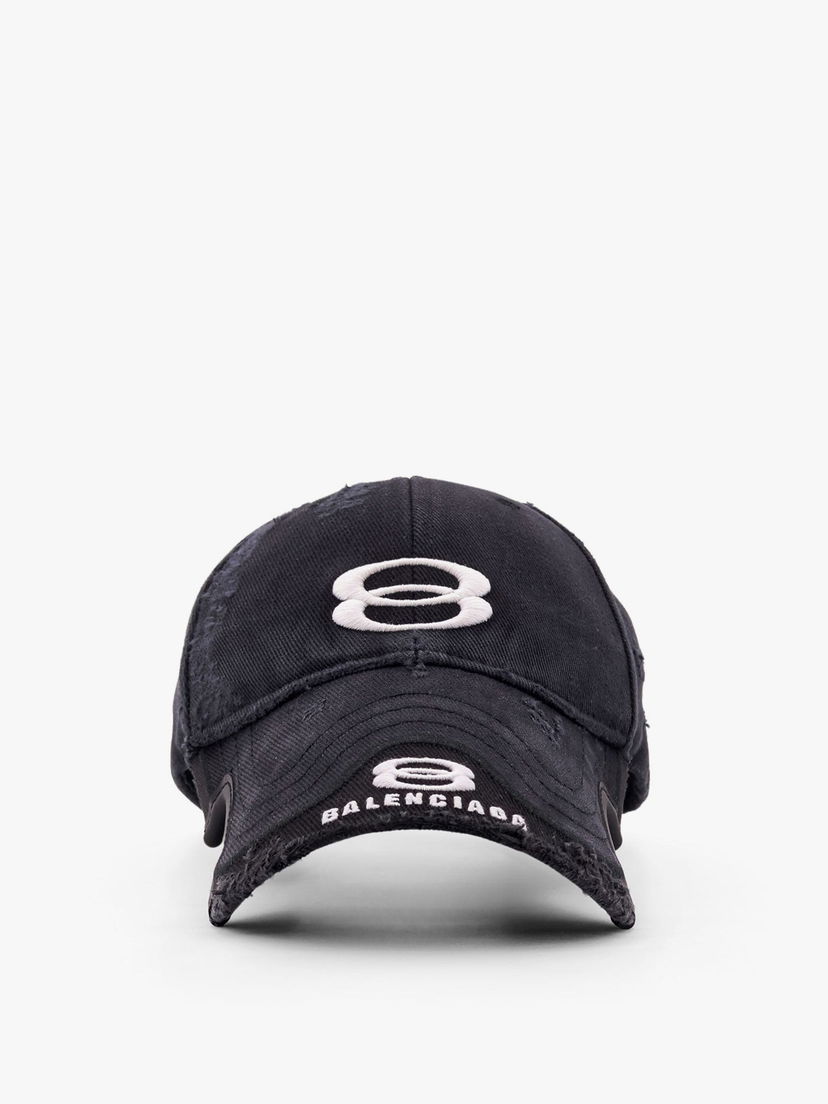 Шапка с козирка Balenciaga Black Destroyed Effect Baseball Cap Черно | 808790410B21078