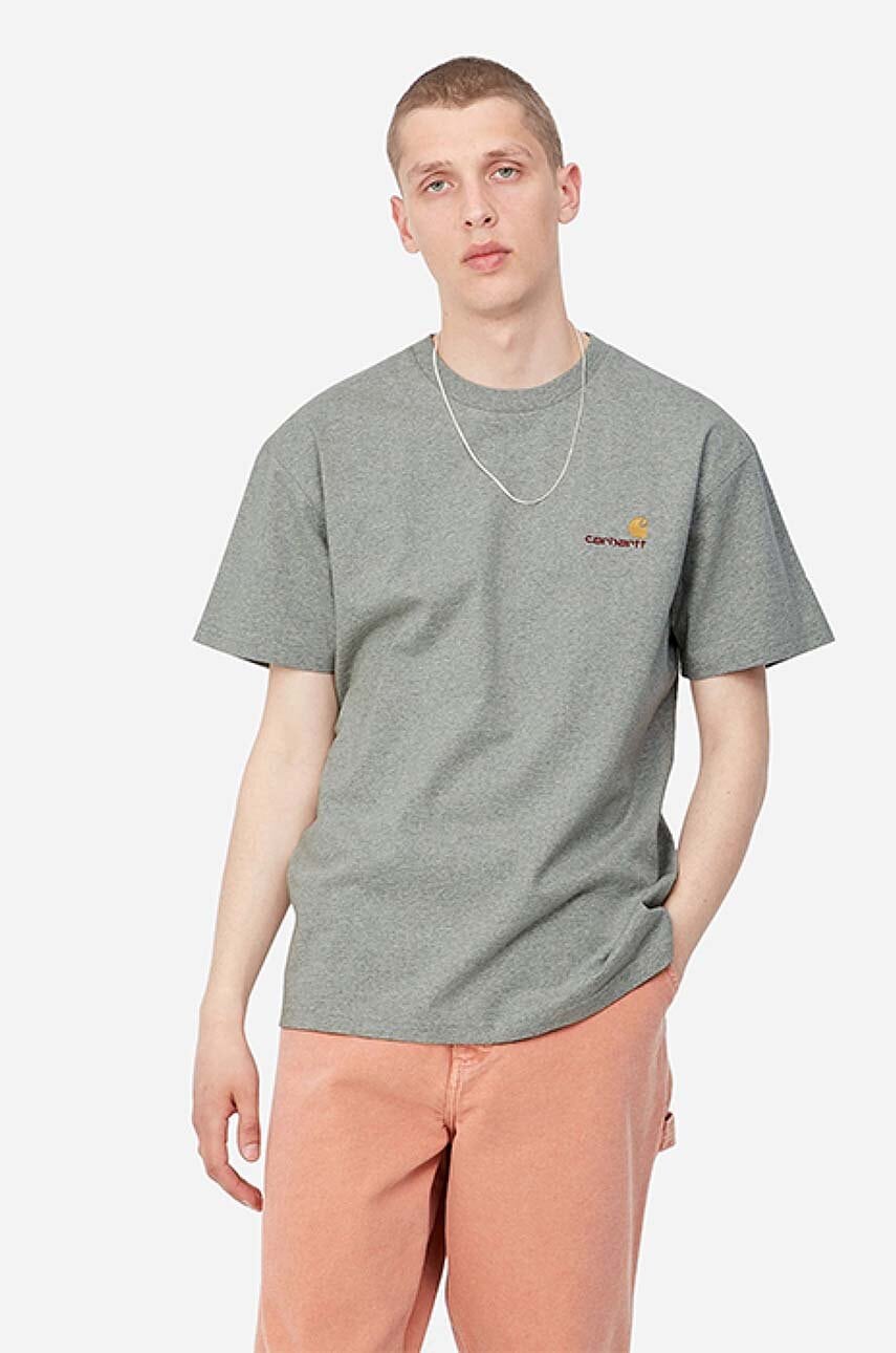 Тениска Carhartt WIP Short Sleeve T-Shirt with Embroidered Patch Сиво | I029956.GREY.HEATH, 0