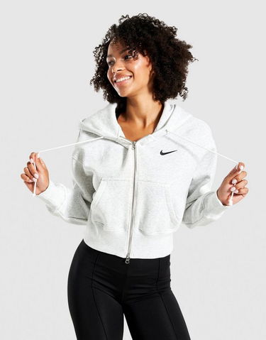 Суитчър Nike NSW Phoenix Fleece Cropped Full-Zip Hoodie Сиво | HV2426-052, 0