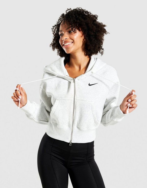 Суитчър Nike NSW Phoenix Fleece Cropped Full-Zip Hoodie Сиво | HV2426-052, 0