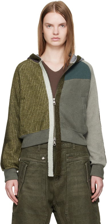 Суитчър Andersson Bell Andersson Bell Color Blocked Knit Zip-Up Hoodie Зелено | atb1364w, 0