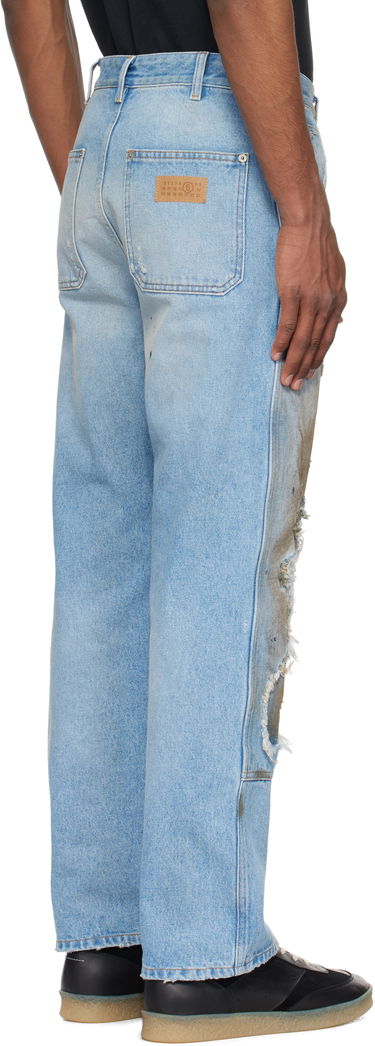 Дънки Maison Margiela MM6 Maison Margiela Distressed Carpenter Jeans Синьо | SH2LA0017 M30018, 2