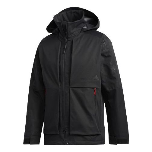 Дъждобран adidas Originals Series Printing Polar Fleece Hooded Jacket Черно | GG0776