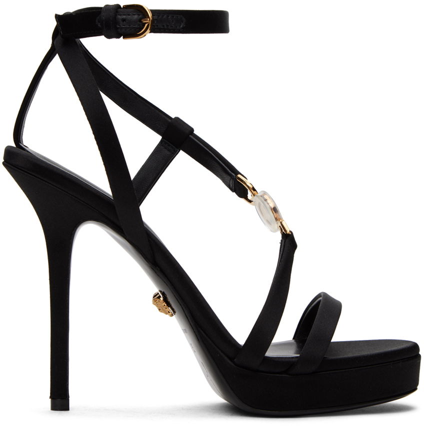 Облекло Versace Versace Black Crystal Medusa '95 Heeled Sandals Черно | 1012134_1A00619_1B00V, 0