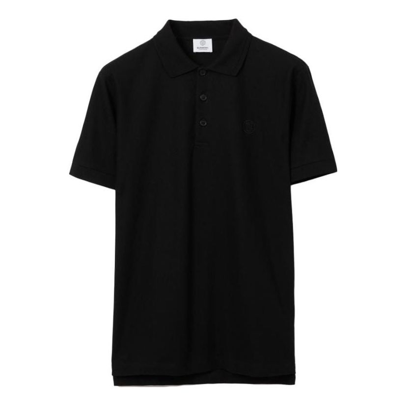 Поло тениска Burberry Short Sleeve Polo with Pattern Черно | 80431221