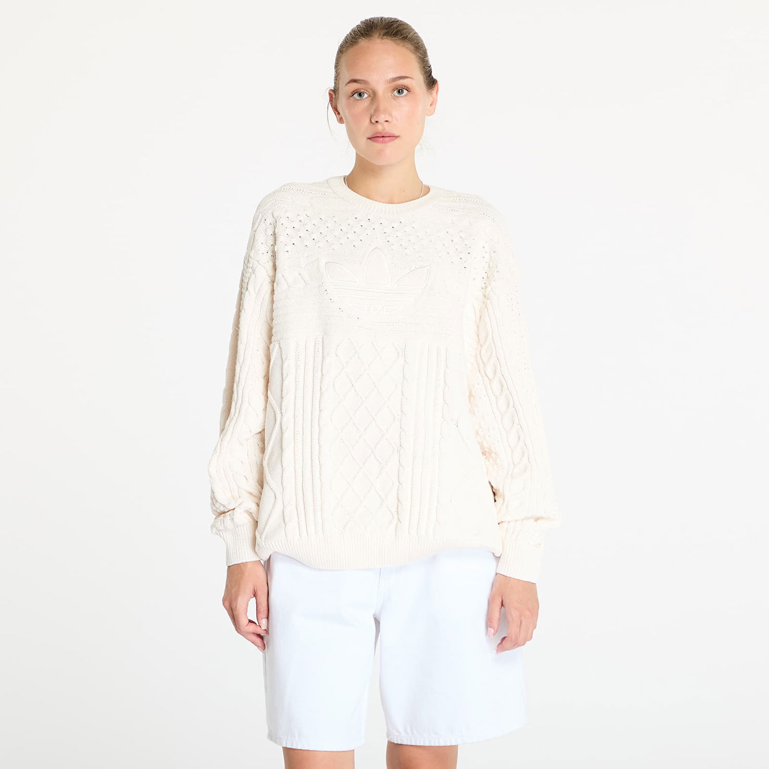 Пуловер adidas Originals Knited Trf Sweater Wonder White Бяло | JN8318, 0