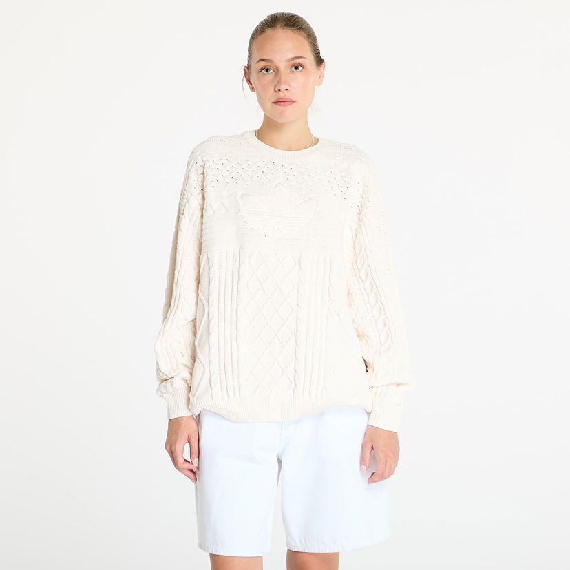 Пуловер adidas Originals Knited Trf Sweater Wonder White Бяло | JN8318