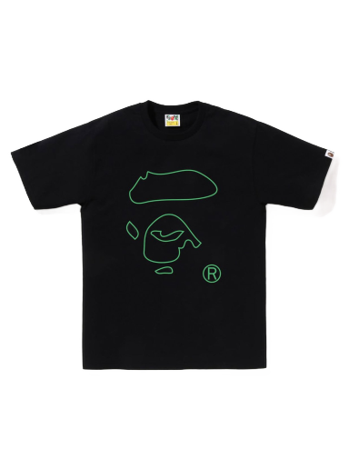 Тениска BAPE Line Ape Face Tee Черно | 1J30-110-058