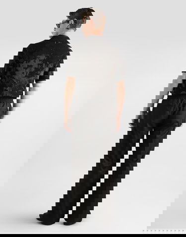 Поло тениска Dolce & Gabbana Wool And Silk Knitted Sequin Polo Shirt Collection Черно | GXZB5ZJGMEIN0000, 2