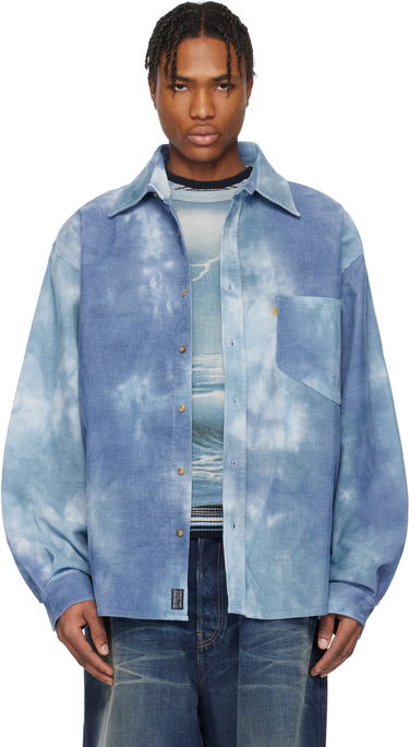 Риза ERL ERL Tie-Dye Corduroy Overshirt Синьо | ERL10B007, 0