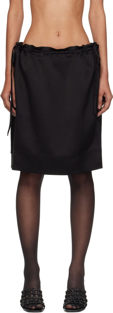 Пола TOTEME TOTEME Drawstring Satin Miniskirt Черно | 253-WRB0281-FB0382, 0