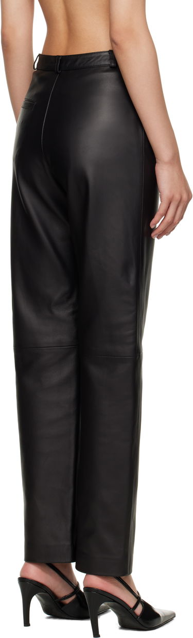 Панталони Loulou de Saison Cobe Paneled Straight-Leg Leather Pants Черно | COBE, 2