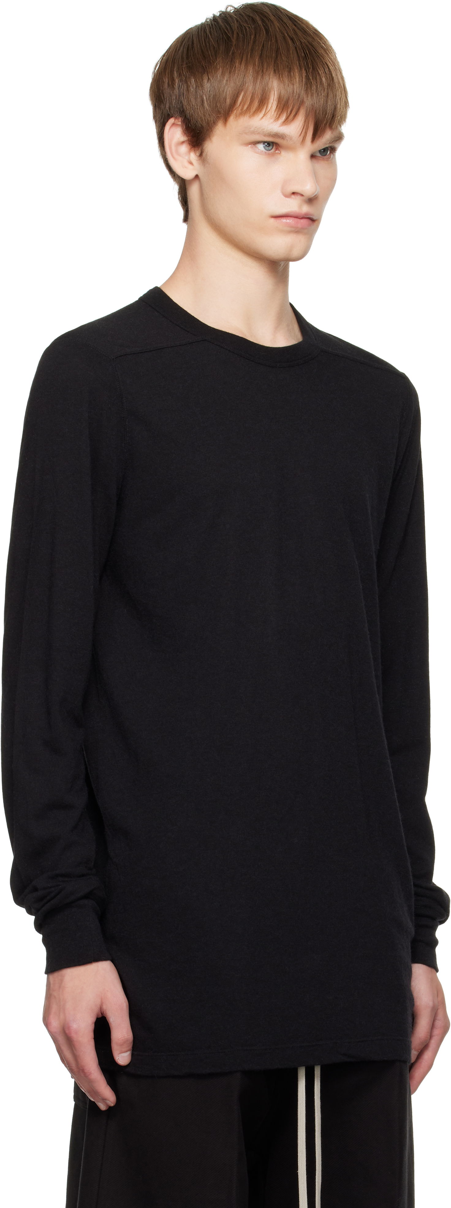 Тениска Rick Owens Rick Owens Concordians Level Long Sleeve T-Shirt Черно | RU02E1266 JR, 1