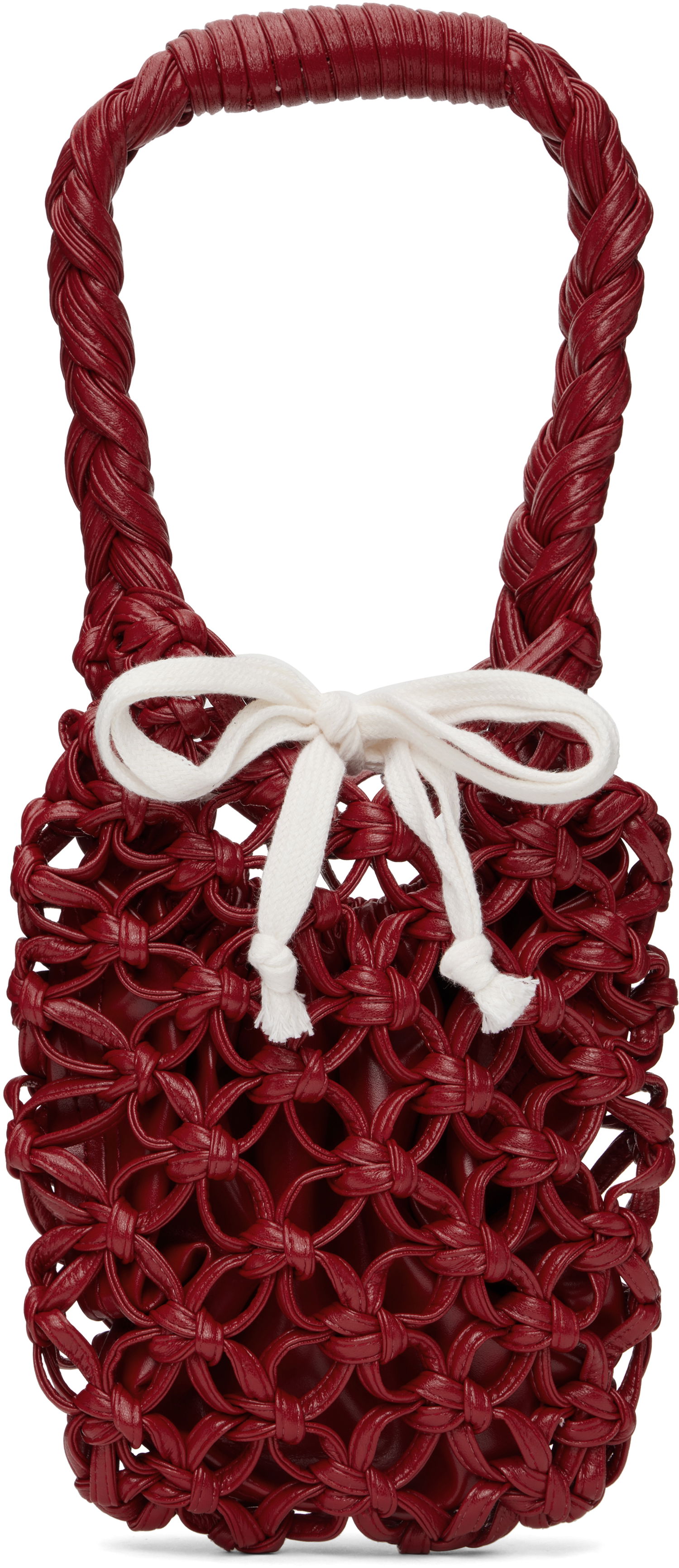 Дамска чанта Comme des Garçons Comme des Garçons Braided Knotted Synthetic Leather Tote Червено | RO-K203-051-2, 0