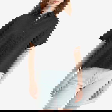 Риза Samsoe Samsoe Mina Short Sleeve Linen Shirt Черно | F23900009-CLR000021, 2